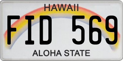 HI license plate FID569