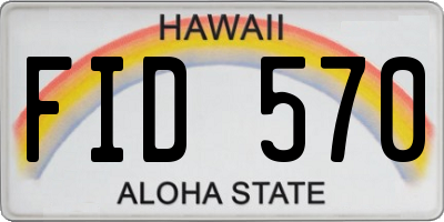 HI license plate FID570