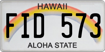 HI license plate FID573