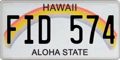 HI license plate FID574