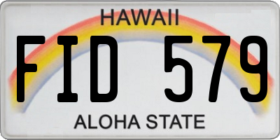 HI license plate FID579