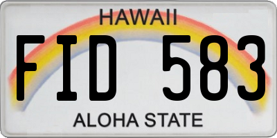 HI license plate FID583