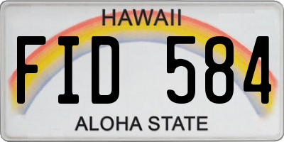 HI license plate FID584