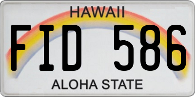 HI license plate FID586