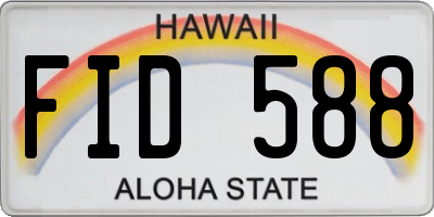HI license plate FID588