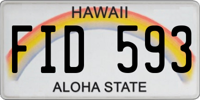 HI license plate FID593