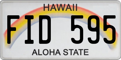 HI license plate FID595