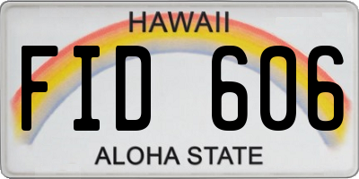 HI license plate FID606
