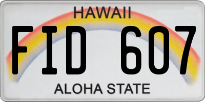 HI license plate FID607