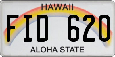 HI license plate FID620