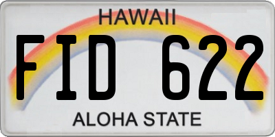 HI license plate FID622