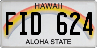 HI license plate FID624