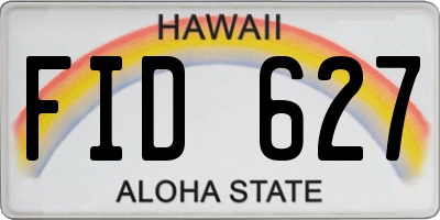 HI license plate FID627