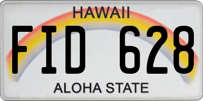HI license plate FID628