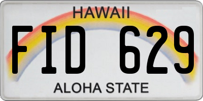 HI license plate FID629