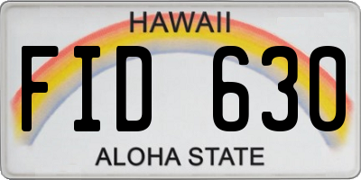 HI license plate FID630