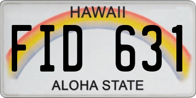 HI license plate FID631