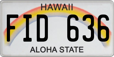 HI license plate FID636