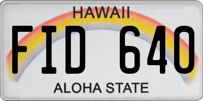 HI license plate FID640