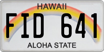 HI license plate FID641