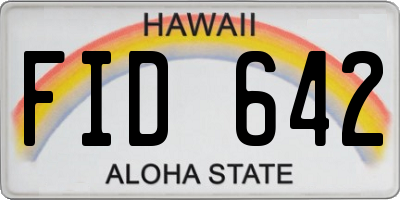 HI license plate FID642