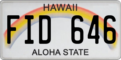HI license plate FID646