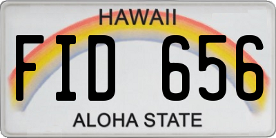 HI license plate FID656
