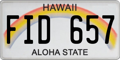 HI license plate FID657