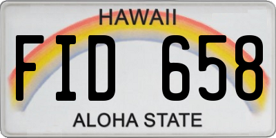 HI license plate FID658