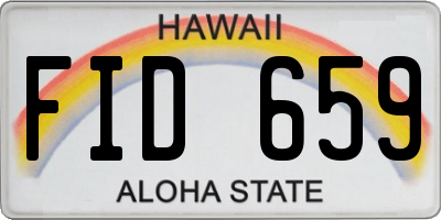 HI license plate FID659