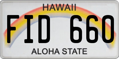 HI license plate FID660