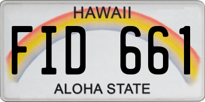 HI license plate FID661