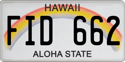 HI license plate FID662