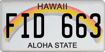 HI license plate FID663