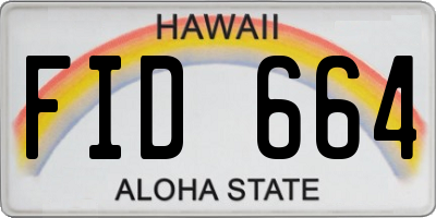 HI license plate FID664