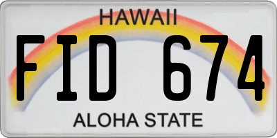 HI license plate FID674