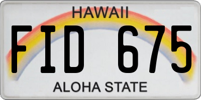 HI license plate FID675
