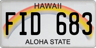HI license plate FID683