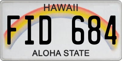 HI license plate FID684