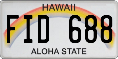 HI license plate FID688