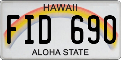 HI license plate FID690