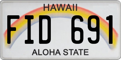 HI license plate FID691
