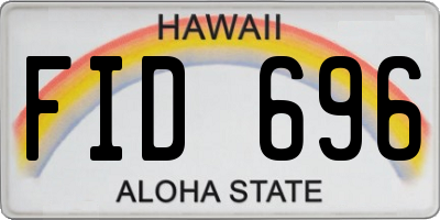 HI license plate FID696