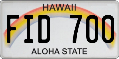 HI license plate FID700
