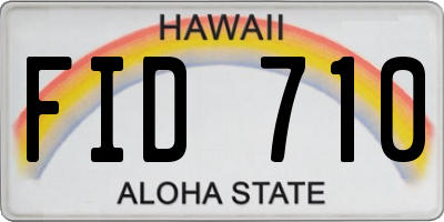 HI license plate FID710