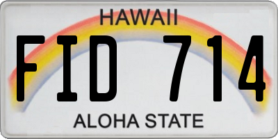 HI license plate FID714