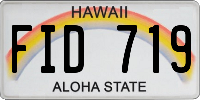 HI license plate FID719