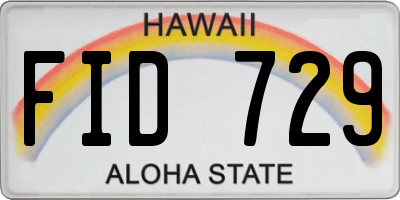 HI license plate FID729