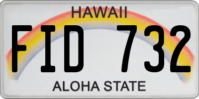 HI license plate FID732