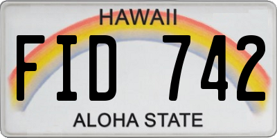 HI license plate FID742